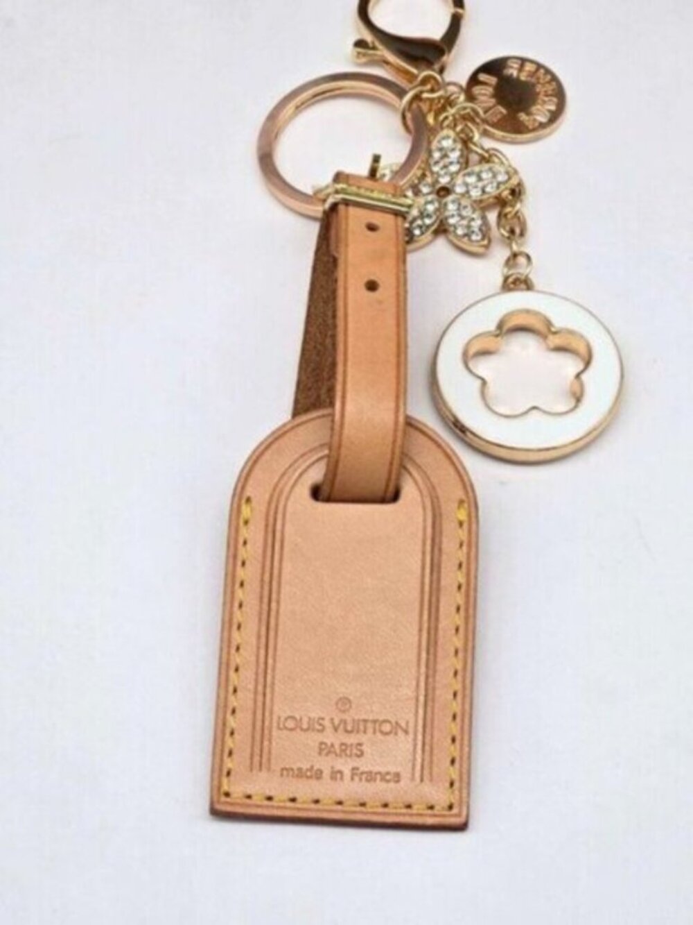 Authentic Louis Vuitton Luggage Tag with Unbranded Keycharm, Keychain, Bagcharm - Picture 4 of 9